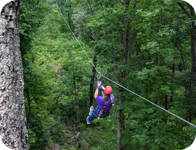 Zipline canopy tour through the Smoky Mountains
