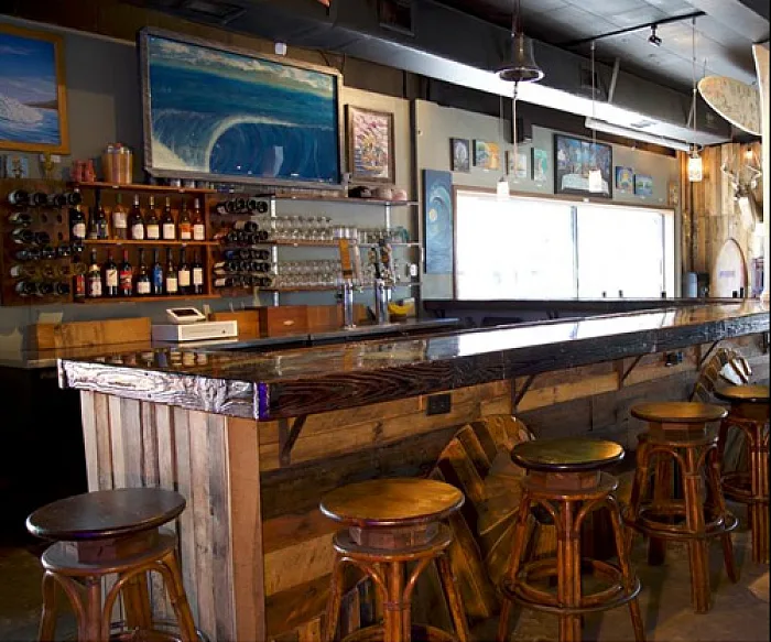 The bar and stools at Twin Finnegans in Cocoa Beach